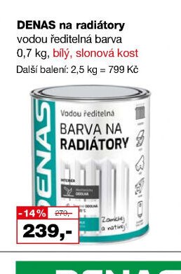 DENAS na radiátory vodou ředitelná barva