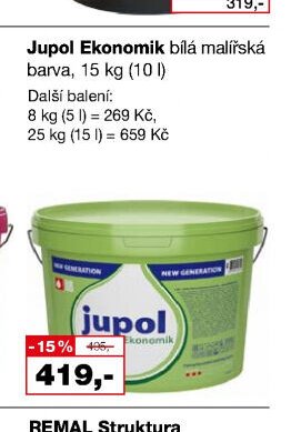 Jupol Ekonomik bílá malířská barva