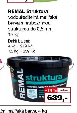 REMAL Struktura vodouředitelná malířská barva