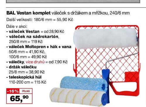 BAL Vestan komplet váleček s držákem a mřížkou