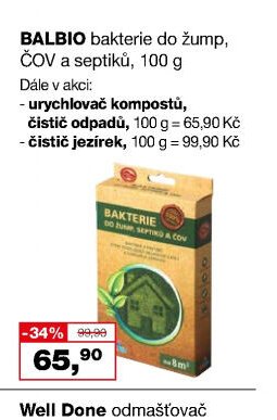 BALBIO bakterie do žump, ČOV a septiků, 100 g