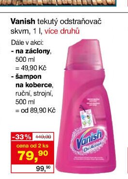 Vanish tekutý odstraňovač skvrn, 1 l