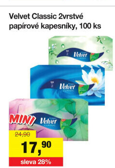 Papírové kapesníčky 2vrstvé Velvet - box