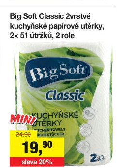 Utěrky kuchyňské 2vrstvé Classic Big Soft