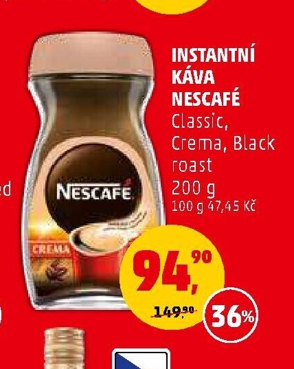 INSTANTNÍ KÁVA NESCAFÉ