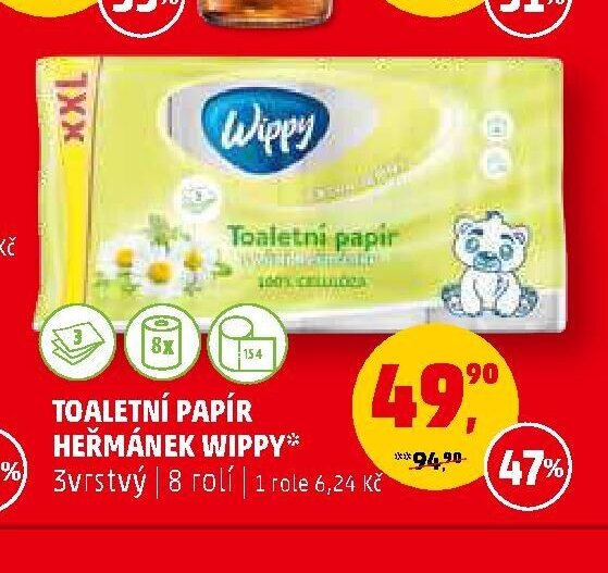 TOALETNÍ PAPÍR HEŘMÁNEK WIPPY