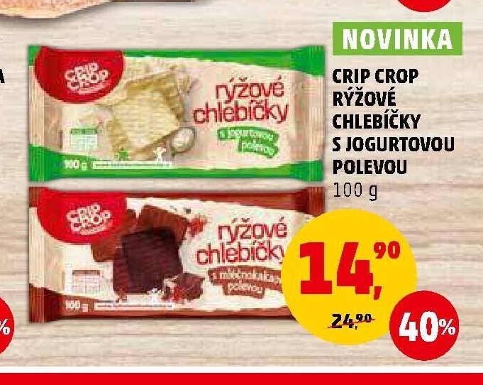 CRIP CROP RÝŽOVÉ CHLEBÍČKY S JOGURTOVOU POLEVOU