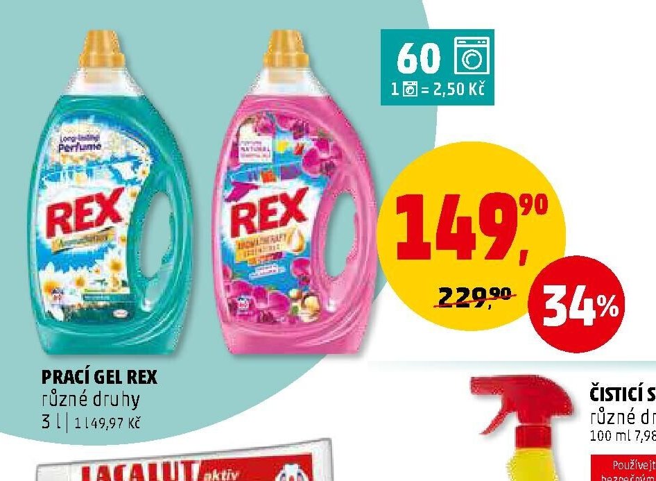 PRACÍ GEL REX různé druhy