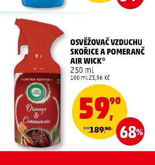 OSVĚŽOVAČ VZDUCHU SKOŘICE A POMERANČ AIR WICK
