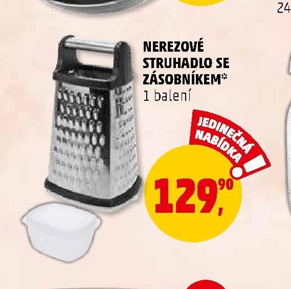Nerezové struhadlo se zásobníkem