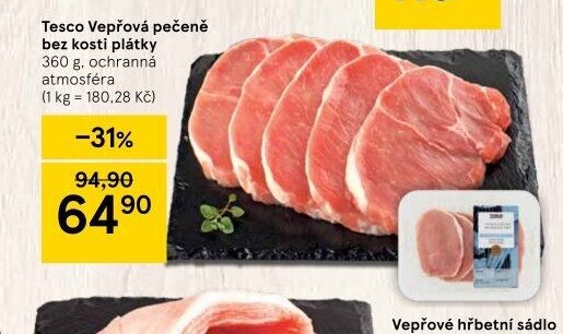 Tesco Vepřová pečeně bez kosti plátky