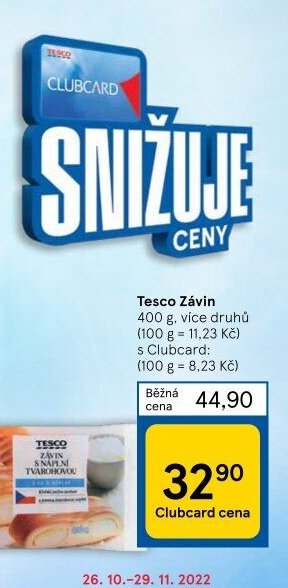 Tesco Závin 400 g, více druhů