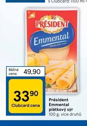 Président Emmental plátkový sýr 100 g, více druhů