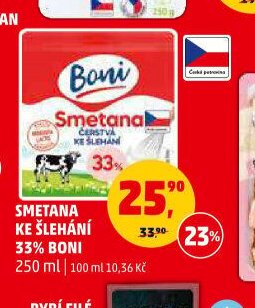 Smetana ke šlehání 33% Boni