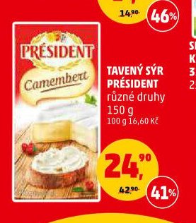 Tavený sýr Président
