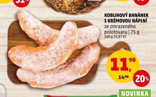 Koblihový banánek s krémovou náplní