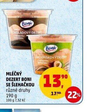 MLÉČNÝ DEZERT BONI SE ŠLEHAČKOU různé druhy 190 g