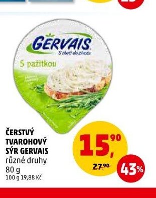 ČERSTVÝ TVAROHOVÝ SÝR GERVAIS různé druhy 80 g