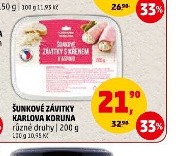 Šunkové závitky Karlova Koruna
