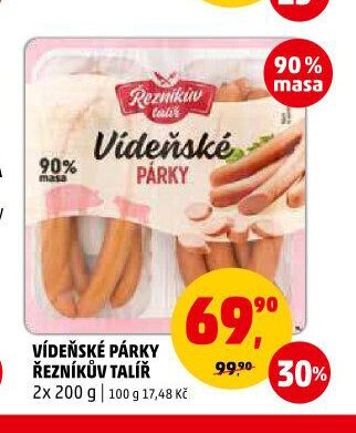 Vídeňské párky Řezníkův talíř