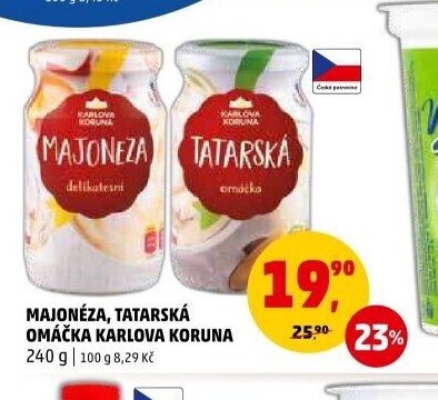 MAJONÉZA, TATARSKÁ OMÁČKA KARLOVA KORUNA