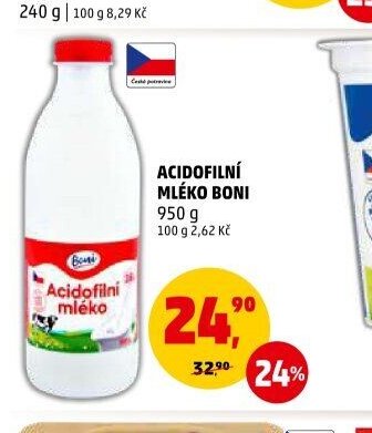 ACIDOFILNÍ MLÉKO BONI