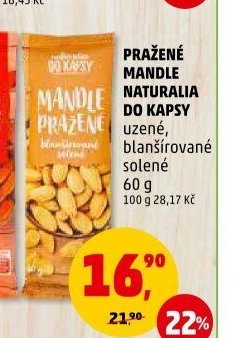 MANDLE PRAŽENÉ BLANŠÍROVANÉ