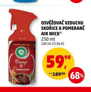 OSVĚŽOVAČ VZDUCHU SKOŘICE A POMERANČ AIR WICK
