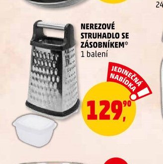 Nerezové struhadlo se zásobníkem