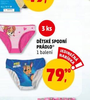 DĚTSKÉ SPODNÍ PRÁDLO*