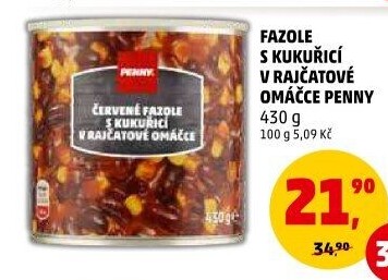 Fazole s kukuřicí v omáčce Penny