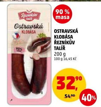 Ostravská klobása Řezníkův talíř