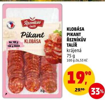 Pikantní klobása Řezníkův talíř