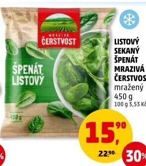 Špenát listový mražený Mrazivá Čerstvost