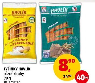 Tyčinky trvanlivé se sýrem a solí Havlík