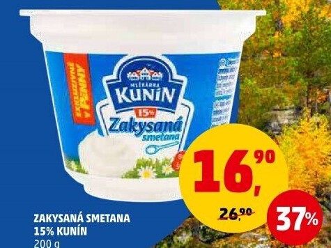 Zakysaná smetana Kunín 15%