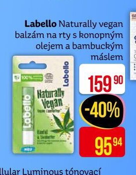 Labello Naturally vegan balzám na rty s konopným olejem a bambuckým máslem