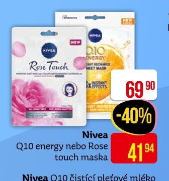 Nivea Q10 energy nebo Rose touch maska
