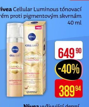 Nivea Cellular Luminous tónovací krém proti pigmentovým skvrnám