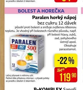 Paralen horký nápoj bez cukru 12 dávek