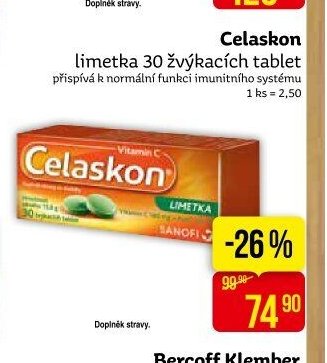 Celaskon limetka 30 žvýkacích tablet