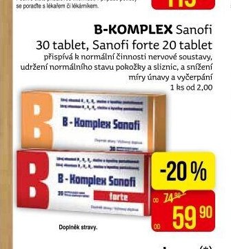 B-KOMPLEX Sanofi 30 tablet, Sanofi forte 20 tablet