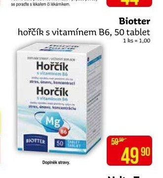 Biotter hořčík s vitamínem B6, 50 tablet