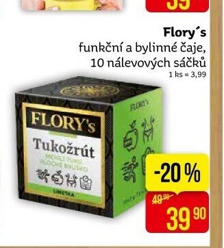 Flory's funkční a bylinné čaje, 10 nálevových sáčků