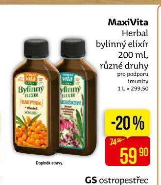 MaxiVita Herbal bylinný elixír 200 ml