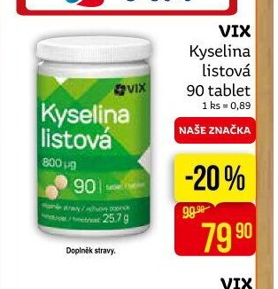VIX Kyselina listová 90 tablet