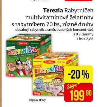 Terezia Rakytníček multivitaminové želatinky 70 ks