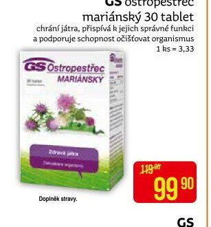 GS ostropestřec mariánský 30 tablet