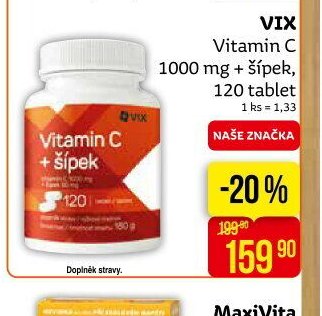 VIX Vitamin C 1000 mg + šípek, 120 tablet