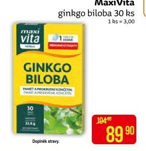 MaxiVita ginkgo biloba 30 ks